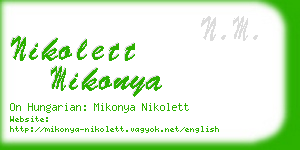 nikolett mikonya business card